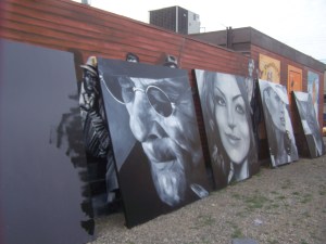 Michelle Loughery some of the work on the mural project that is a legacy in Merritt. File Photo KDG