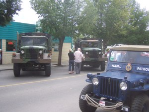 Historical military vehicles being displayed in Merritt. File photo KDG