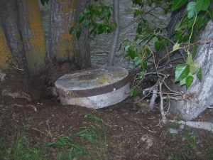 Grinding stone abandoned but still working in a river dike File photo KDG 