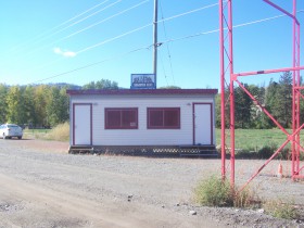 The press box at the enterance to the Music festival grounds now used by Sturgis Canada.
