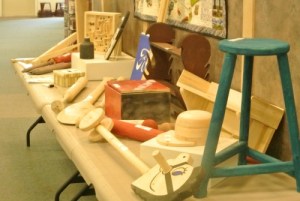 A disply at a local library promoting wood and value added. Photo KDG