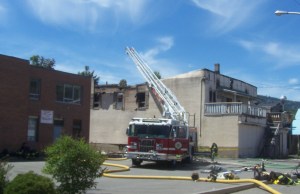 The day after a fire on Quilchena avenue sees a fire watch. Photo KDG