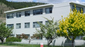 Apartment building built in lake 1950s