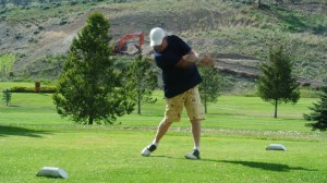 Markey93 keeps his eye on the ball at the nicola valley golf and country club in Merritt Photo KDG