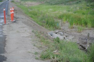 This roadside pond was drained because of its proximity to the green energy project. Photo KDG