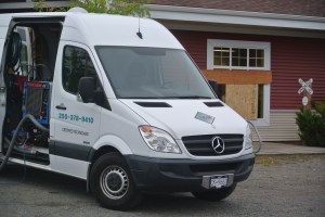Carpets being cleaned of glass after an alleged break in Photo KDG