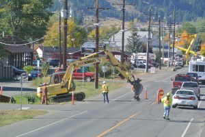 Pole installation and work on Voght street Merritt Photo KDG