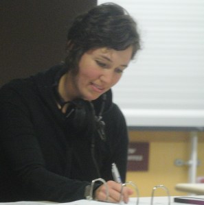 Sarah Molnar works at a recent Rotary event. Her father is a long time member. Photo KDG